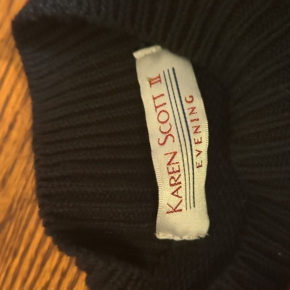 VTG 80s Butterfly Sweater Encrusted Jewels Black Ramie Blend Tunic NWT 3X - Picture 2 of 9